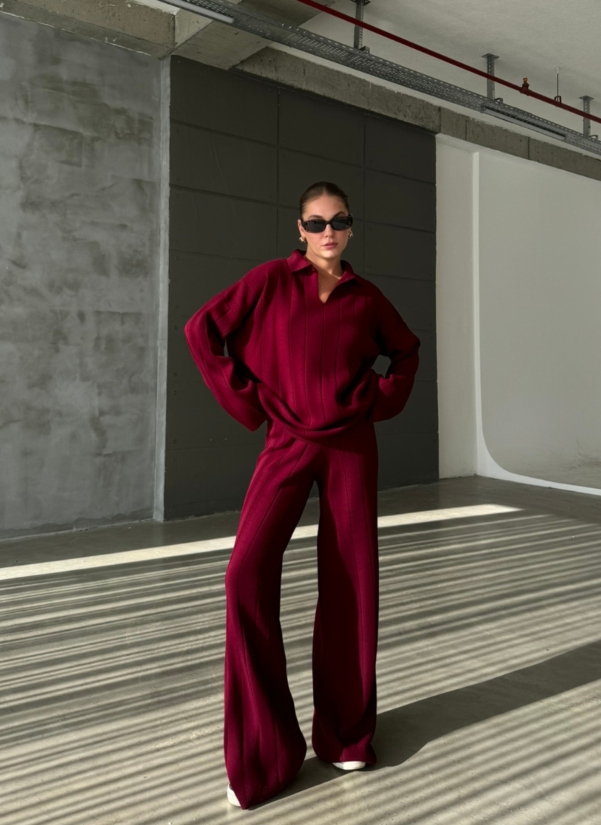 BORDO POLO YAKA TRİKO TAKIM