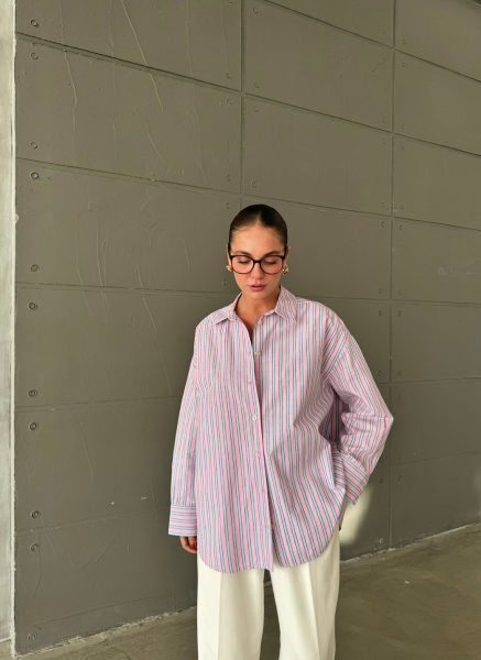 PEMBE ÇİZGİLİ GÖMLEK