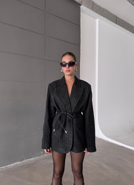 ANTRASİT KAŞE BLAZER KABAN