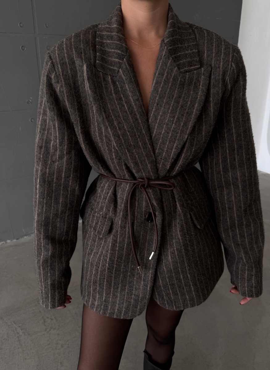 KAHVE KAŞE BLAZER KABAN