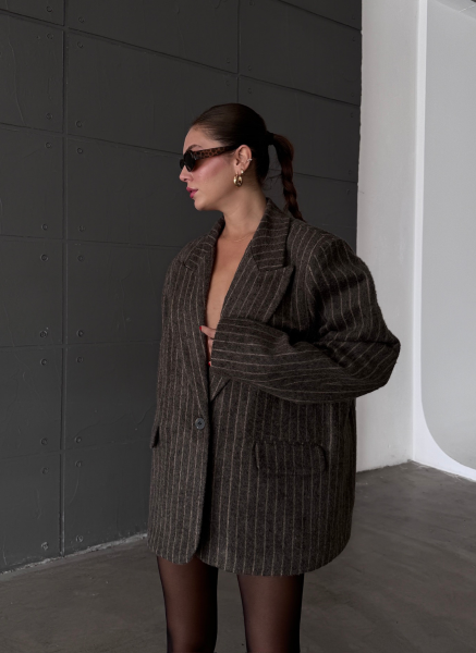 KAHVE KAŞE BLAZER KABAN