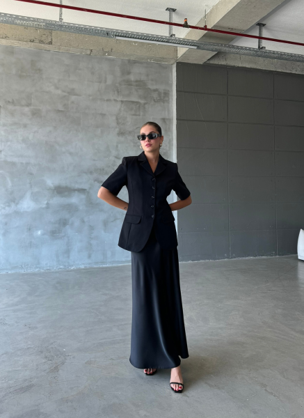SİYAH DOUBLE KUMAŞ BLAZER