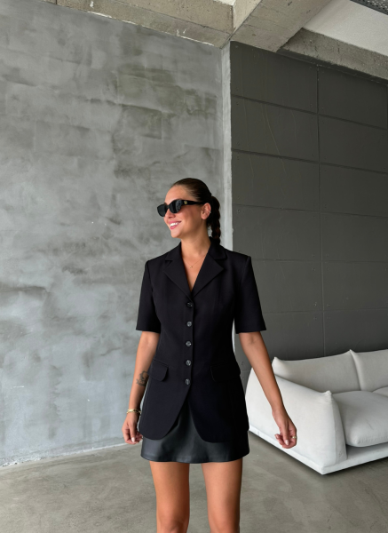 SİYAH DOUBLE KUMAŞ BLAZER