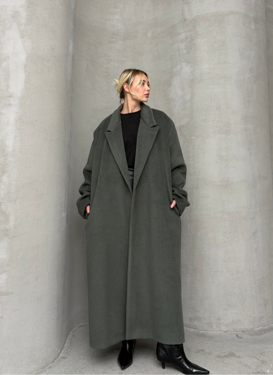 HAKİ KEMERLİ KAŞE KABAN