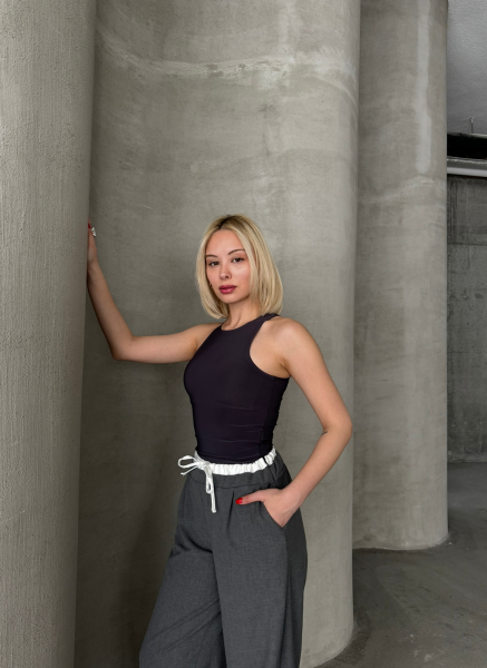 ANTRASİT HALTER YAKA SANDY CROP