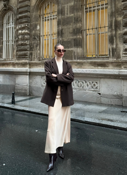 KAHVE OVERSİZE BLAZER