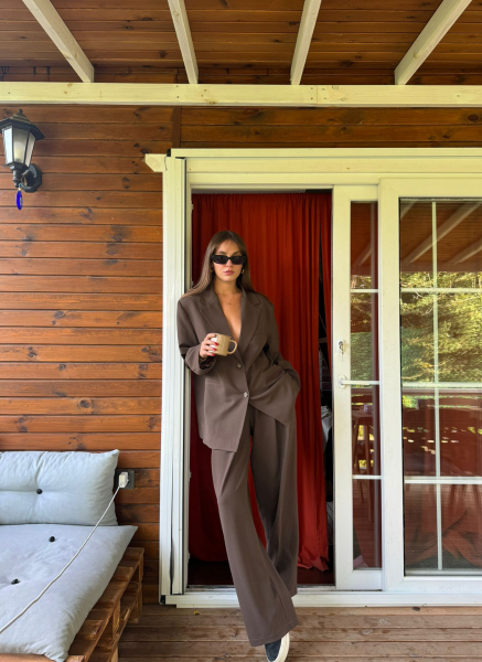 KAHVE OVERSİZE BLAZER