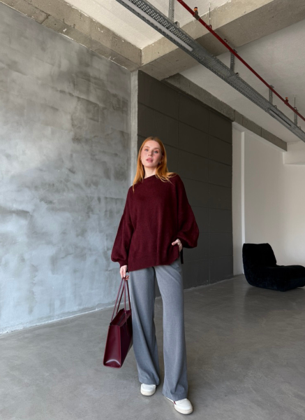 BORDO TRİKO KAZAK