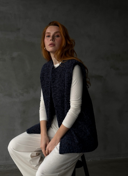 LACİVERT KAŞE YELEK