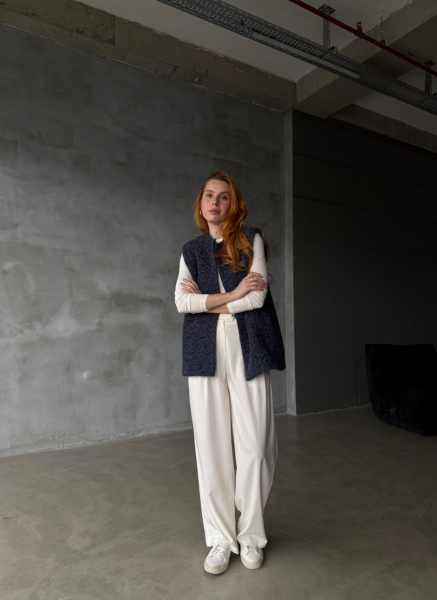 LACİVERT KAŞE YELEK