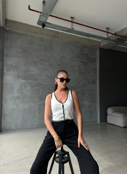 BEYAZ PAMUK TRİKO BLUZ