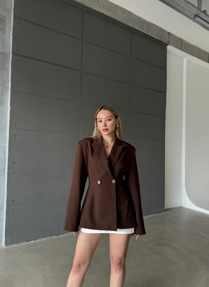KAHVE DOUBLE BLAZER