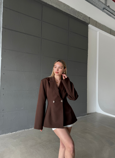 KAHVE DOUBLE BLAZER