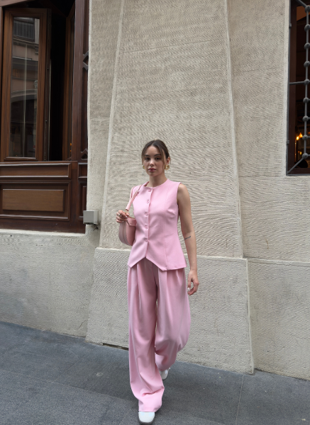 PEMBE MASKÜLEN PANTOLON