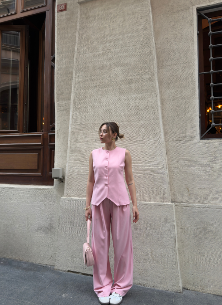 PEMBE MASKÜLEN PANTOLON