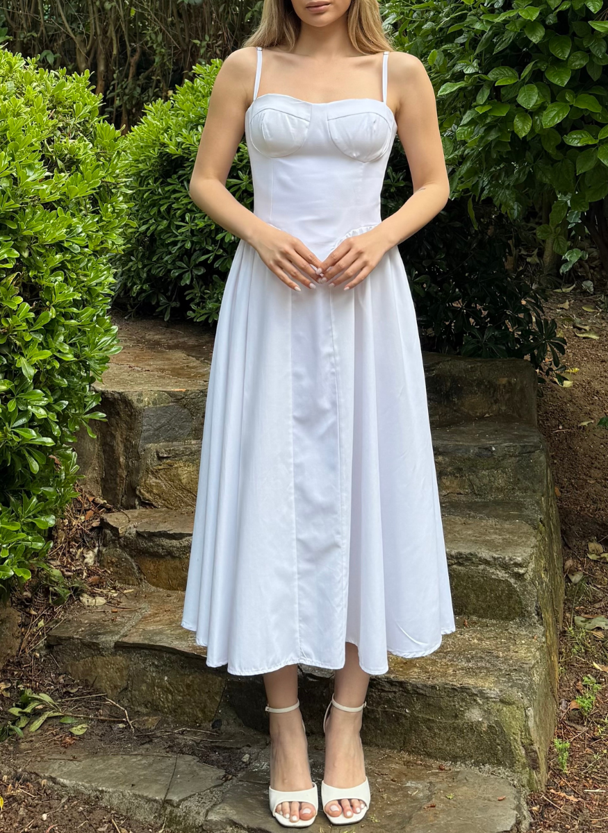 BEYAZ POPLİN ELBİSE