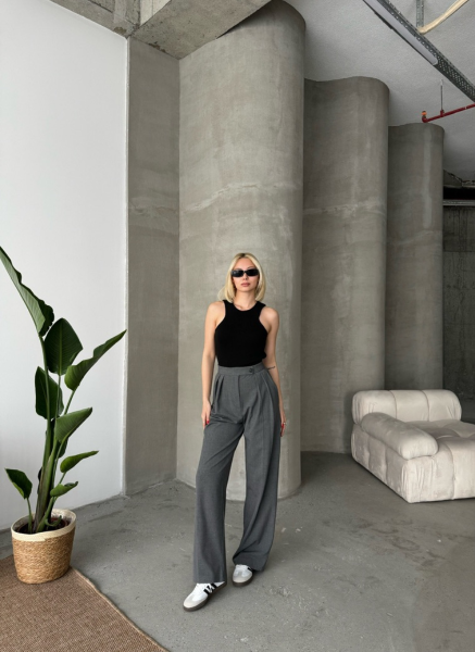 SİYAH HALTER YAKA BLUZ