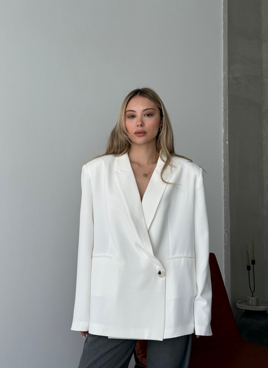 BEYAZ KREP BLAZER