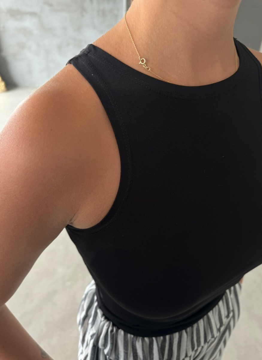 SİYAH HALTER YAKA SANDY CROP