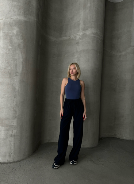 MAVİ HALTER YAKA SANDY YAKA