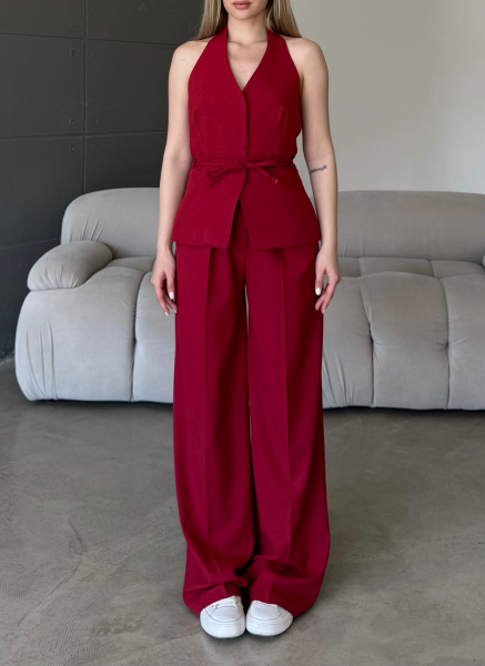 KIRMIZI PALAZZO PANTOLON