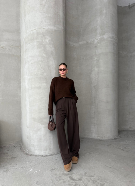 KAHVE PALAZZO PANTOLON