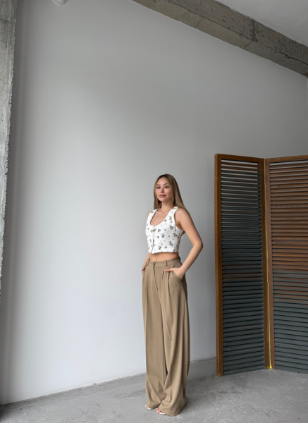 CAMEL PALAZZO PANTOLON