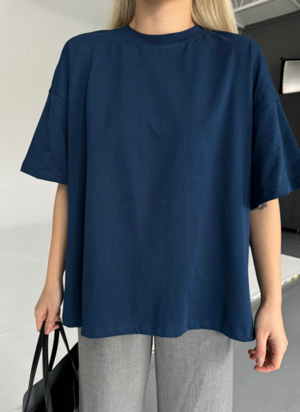 İNDİGO OVERSIZE BASIC T-SHIRT