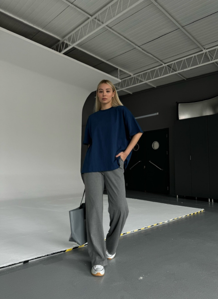 İNDİGO OVERSIZE BASIC T-SHIRT