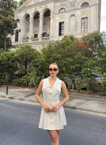 BEYAZ DOUBLE ELBİSE