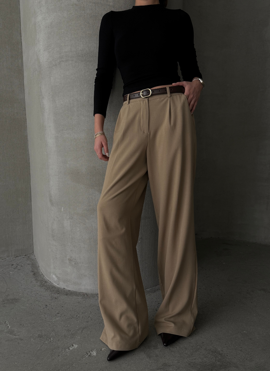 CAMEL ÇİFT BEL PANTOLON