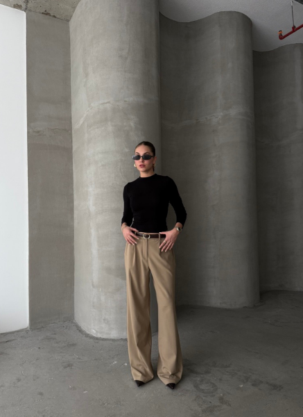 CAMEL ÇİFT BEL PANTOLON