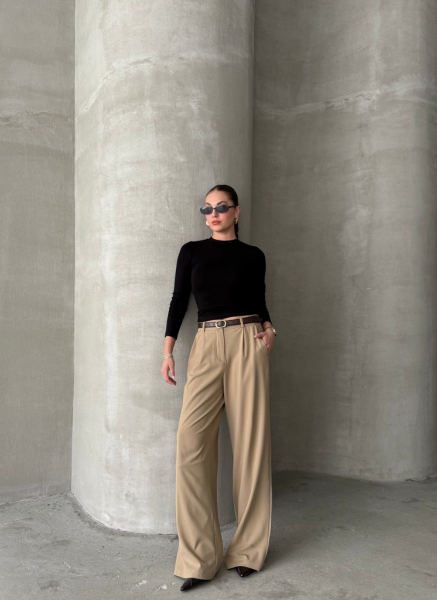 CAMEL ÇİFT BEL PANTOLON