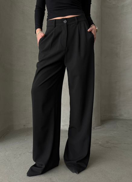 SİYAH ÇİFT BEL PANTOLON