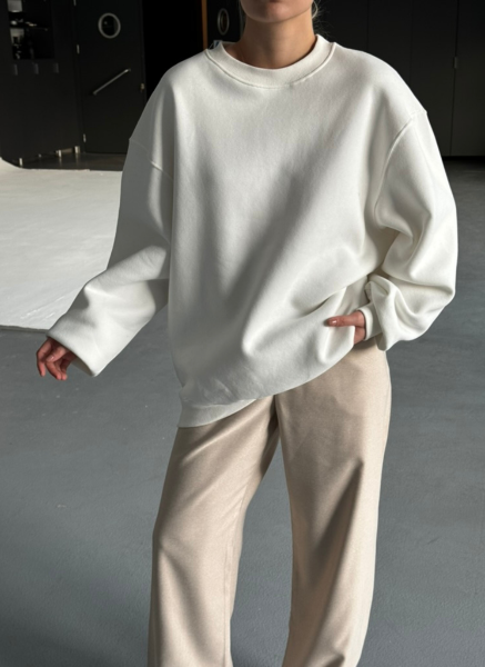 EKRU OVERSİZE SWEATSHIRT