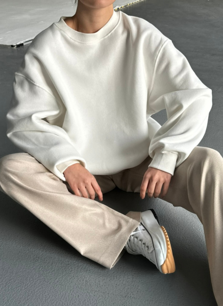 EKRU OVERSİZE SWEATSHIRT