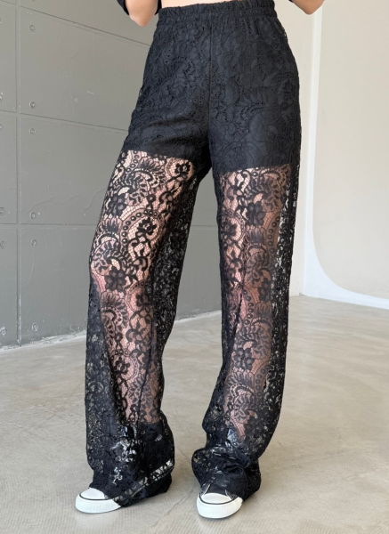 SİYAH DANTEL PANTOLON