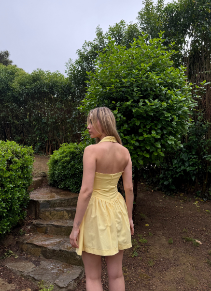 SARI HALTER YAKA ELBİSEE