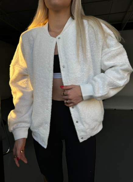 BEYAZ BUKLET BOMBER