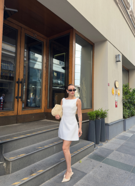 BEYAZ DOUBLE ELBİSE