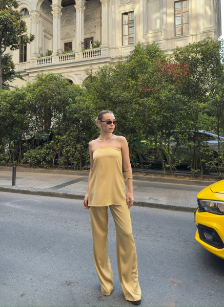 GOLD SATEN STRAPLEZ TAKIM