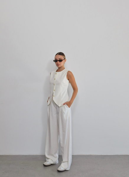 BEYAZ MASKÜLEN PANTOLON