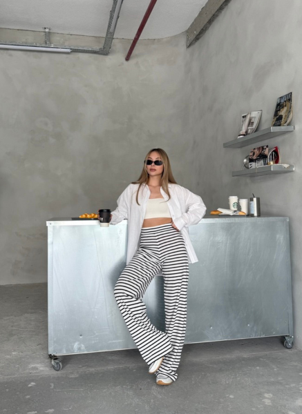 BEYAZ ÇİZGİLİ PANTOLON