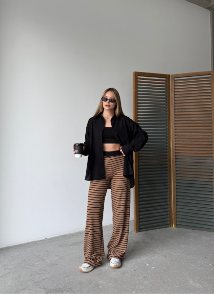 CAMEL ÇİZGİLİ PANTOLON