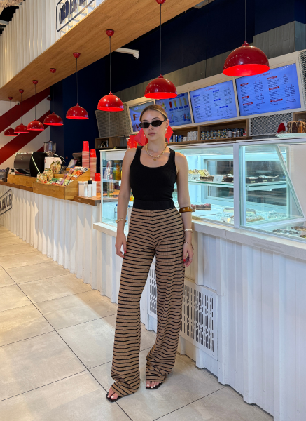 CAMEL ÇİZGİLİ PANTOLON