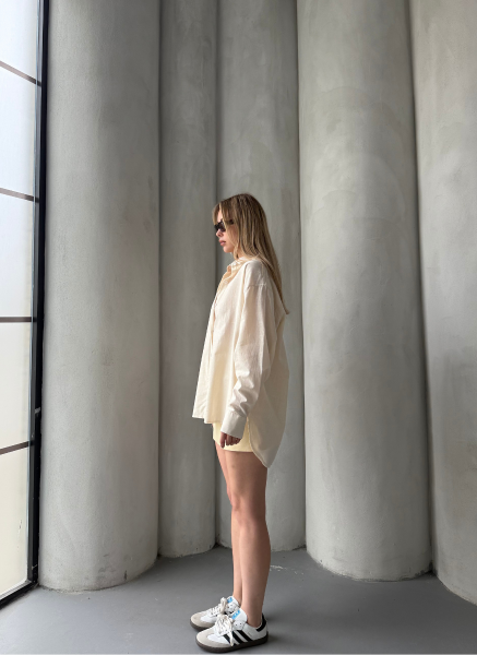 BEJ OVERSİZE GÖMLEK