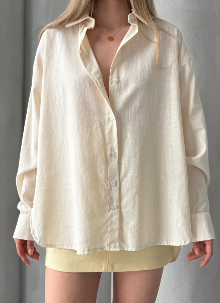 BEJ OVERSİZE GÖMLEK