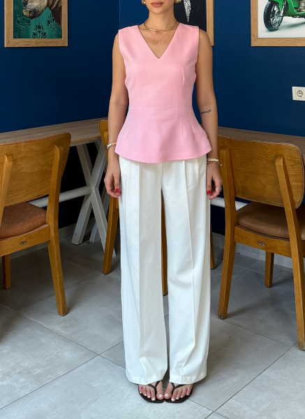 BEYAZ PALAZZO PANTOLON