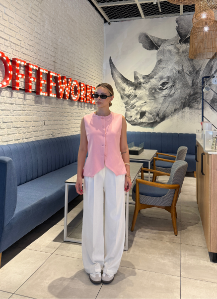 BEYAZ PALAZZO PANTOLON