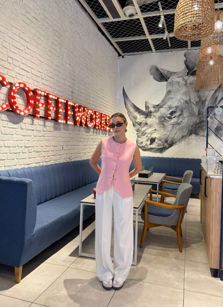 BEYAZ PALAZZO PANTOLON